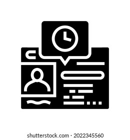 renewal driver license id card glyph icon vector. renewal driver license id card sign. isolated contour symbol black illustration