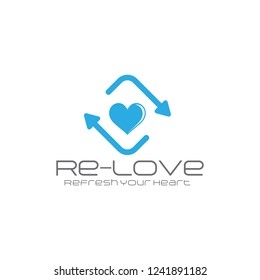 renewal love heart symbol logo vector