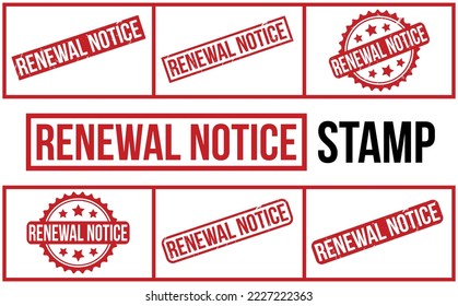 Renewal Notice Rubber Stamp Set Vector