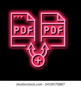 renewal pdf software neon light sign vector. renewal pdf software illustration