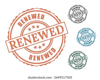 renewed rubber stamp vector seal design element for business and graphic projects use