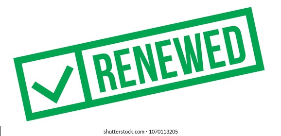 Renewed typographic stamp, sign, label Green check series