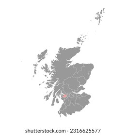 Renfrewshire map, council area of Scotland. Vector illustration.