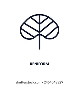 reniform icon. Thin line reniform icon from nature collection. Outline vector isolated on white background. Editable reniform symbol can be used web and mobile