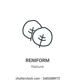 Reniform outline vector icon. Thin line black reniform icon, flat vector simple element illustration from editable nature concept isolated stroke on white background