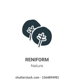 Reniform vector icon on white background. Flat vector reniform icon symbol sign from modern nature collection for mobile concept and web apps design.