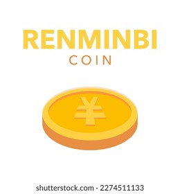 Renminbi 3d Coin. Suitable for Business and Banking Concept