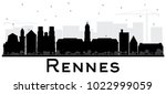 Rennes France City Skyline Silhouette with Black Buildings Isolated on White. Vector Illustration. Business Travel and Tourism Concept with Historic Architecture. Rennes Cityscape with Landmarks.