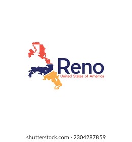 Reno City Map illustration Modern Creative Logo Design