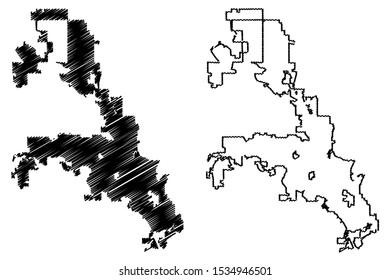 Reno City ( United States cities, United States of America, usa city) map vector illustration, scribble sketch City of Reno map