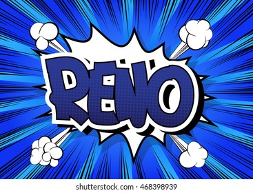 Reno - Comic book style word.