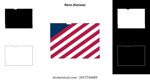 Reno County (Kansas) outline map set