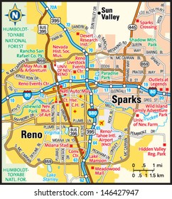 Reno, Nevada area map