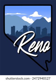 Reno Nevada with beautiful sky background