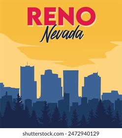 Reno Nevada con hermoso fondo del cielo