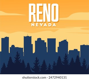 Reno Nevada with beautiful sky background