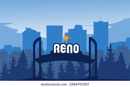 Reno Nevada con hermosas vistas de la naturaleza y el cielo