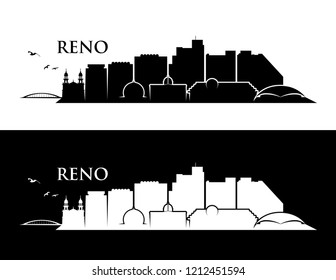 Reno skyline - Nevada United States of America USA - vector illustration