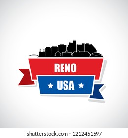 Reno skyline - Nevada United States of America USA - vector illustration