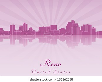 Reno skyline in purple radiant orchid in editable vector file