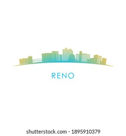 Reno skyline silhouette. Vector design colorful illustration.