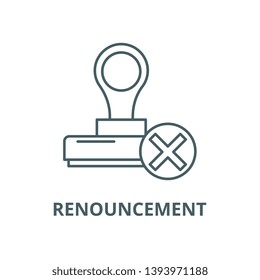 Renouncement vector line icon, linear concept, outline sign, symbol