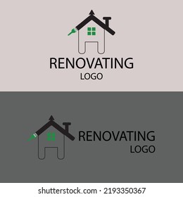 renovating home different logo vector design
