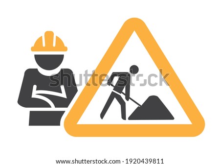 renovation and bulding site symbol - vector illustration concept on white background