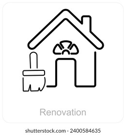 Renovation and home icon concept