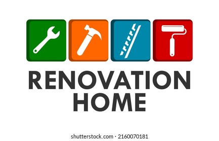 Renovation home logo template illustration