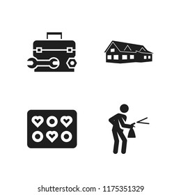 renovation icon. 4 renovation vector icons set. spray, molded and toolbox icons for web and design about renovation theme