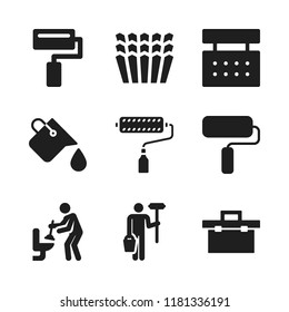renovation icon. 9 renovation vector icons set. plumber, molded and painter icons for web and design about renovation theme