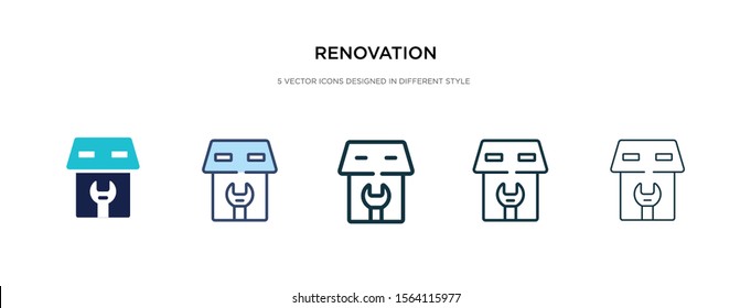 renovation icon in different style vector illustration. two colored and black renovation vector icons designed in filled, outline, line and stroke style can be used for web, mobile, ui