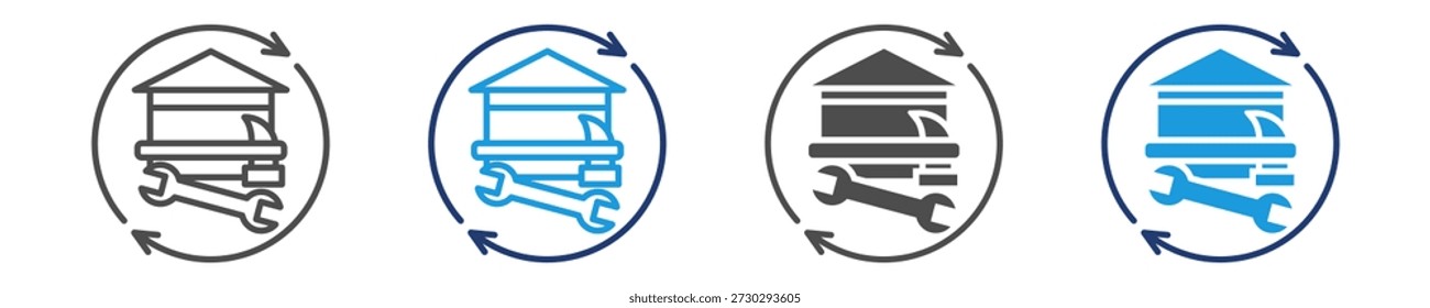 Conjunto de iconos de renovación de varios estilos