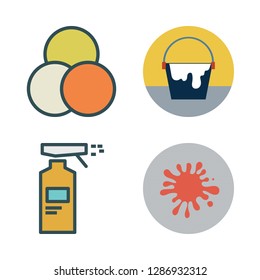 renovation icon set. vector set about paint bucket, spray, paint and color palette icons set.