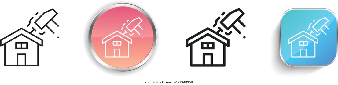 renovation icon. Thin Linear, Regular and Button Style Design Isolated On White Background