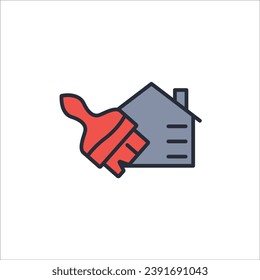 renovation icon. vector.Editable stroke.linear style sign for use web design,logo.Symbol illustration.