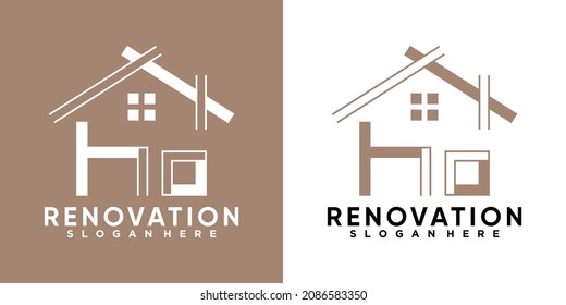 renovation logo design with creative concept