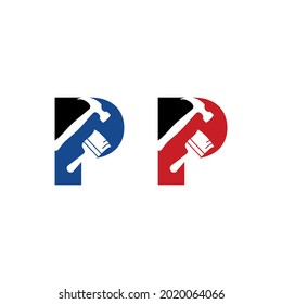 Renovation Logo. Letter P Logo Icon