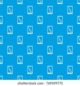 Renovation phone pattern repeat seamless in blue color for any design. Vector geometric illustration