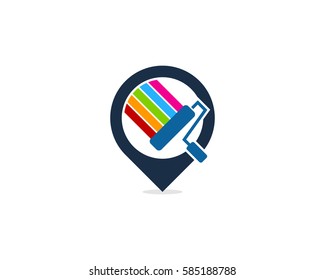 Renovation Pin Logo Design Element