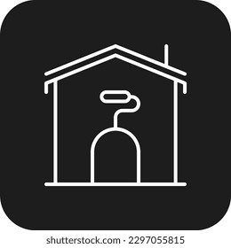 Renovation Real Estate icon with black filled line style. house, construction, home, repair, improvement, building, maintenance. Vector illustration