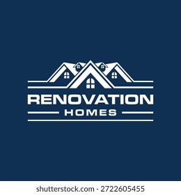 Renovación Concepto de techo Logotipo Diseño Plantilla de Vector