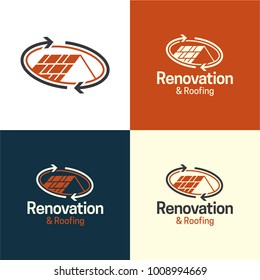 Renovation & Roofing  Real Estate Logo and Icon