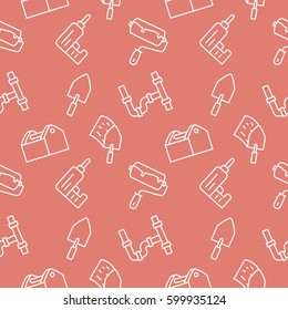 Renovation seamless background vector pattern