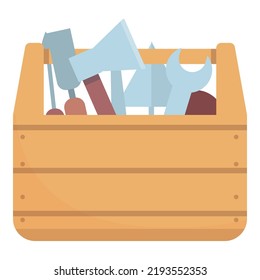 Renovation toolbox icon cartoon vector. Tool box. Metal pliers