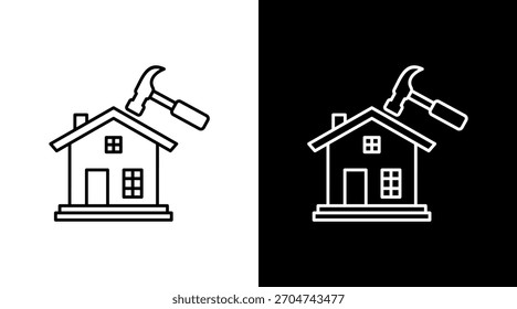 Renovación Diseño de conjunto de iconos blancos