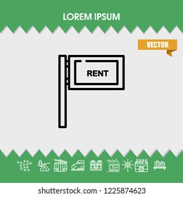 rent advertising icon vector