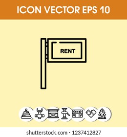 rent advertising icon vector