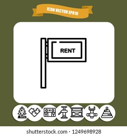 rent advertising icon vector